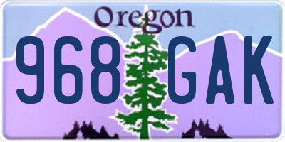 OR license plate 968GAK