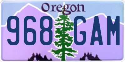 OR license plate 968GAM