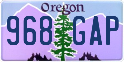 OR license plate 968GAP