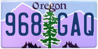 OR license plate 968GAQ