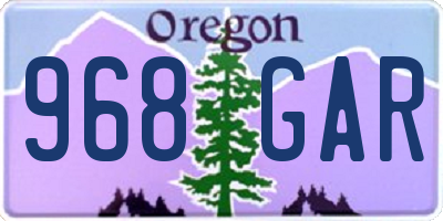 OR license plate 968GAR