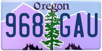 OR license plate 968GAU