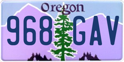 OR license plate 968GAV