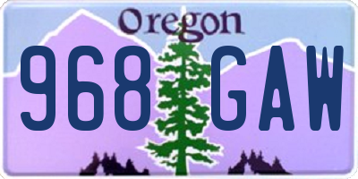 OR license plate 968GAW