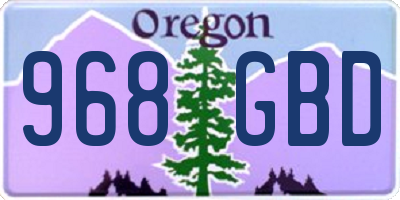 OR license plate 968GBD