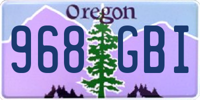 OR license plate 968GBI