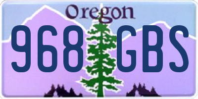 OR license plate 968GBS