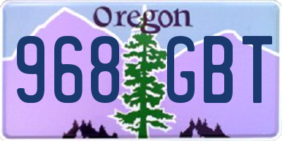 OR license plate 968GBT
