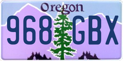 OR license plate 968GBX