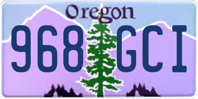 OR license plate 968GCI