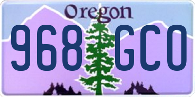 OR license plate 968GCO