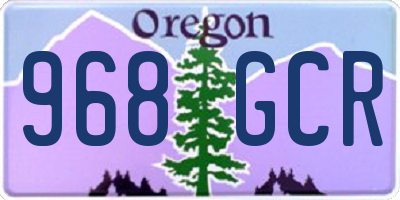 OR license plate 968GCR