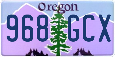 OR license plate 968GCX
