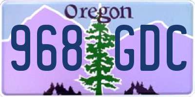 OR license plate 968GDC