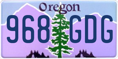OR license plate 968GDG