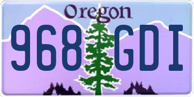 OR license plate 968GDI