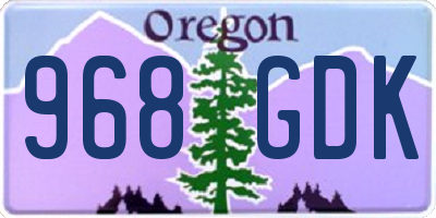 OR license plate 968GDK