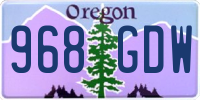 OR license plate 968GDW