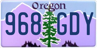 OR license plate 968GDY