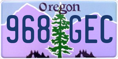 OR license plate 968GEC