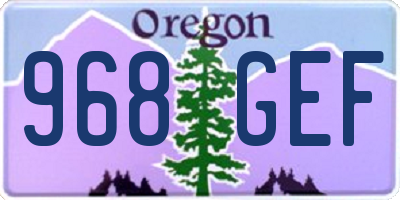 OR license plate 968GEF