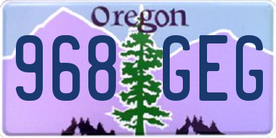 OR license plate 968GEG