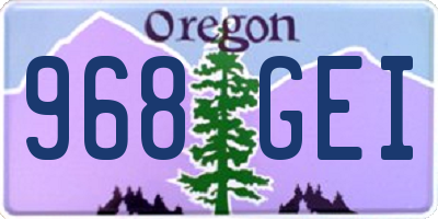 OR license plate 968GEI