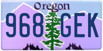 OR license plate 968GEK