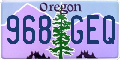 OR license plate 968GEQ