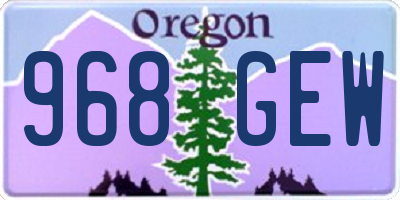 OR license plate 968GEW
