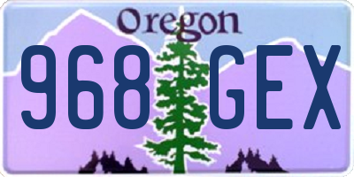 OR license plate 968GEX