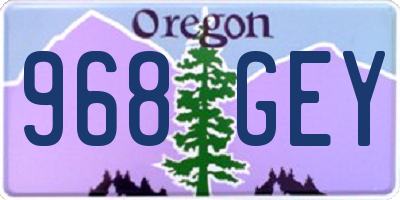OR license plate 968GEY
