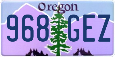 OR license plate 968GEZ