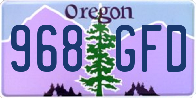 OR license plate 968GFD