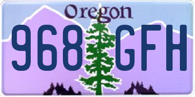 OR license plate 968GFH