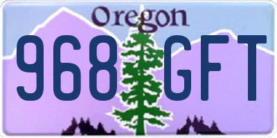 OR license plate 968GFT