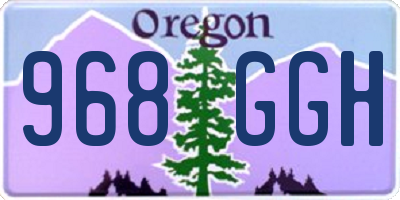 OR license plate 968GGH