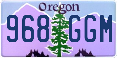 OR license plate 968GGM