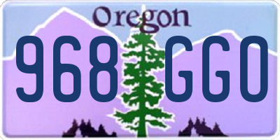 OR license plate 968GGO
