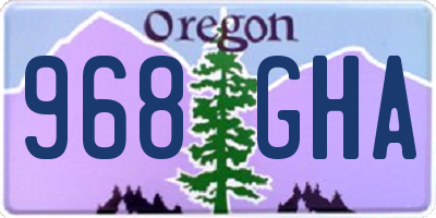 OR license plate 968GHA