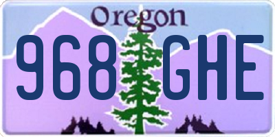 OR license plate 968GHE