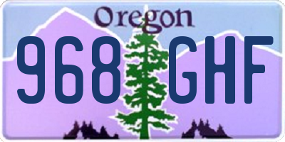 OR license plate 968GHF