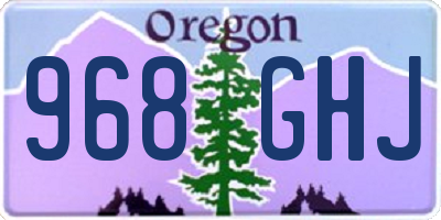 OR license plate 968GHJ