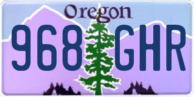 OR license plate 968GHR