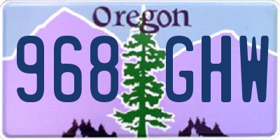 OR license plate 968GHW