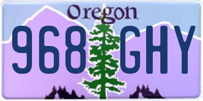 OR license plate 968GHY