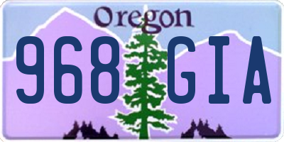 OR license plate 968GIA