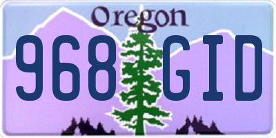 OR license plate 968GID