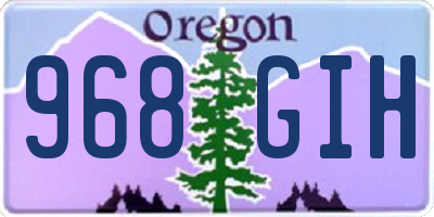 OR license plate 968GIH
