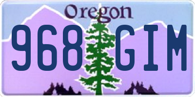 OR license plate 968GIM